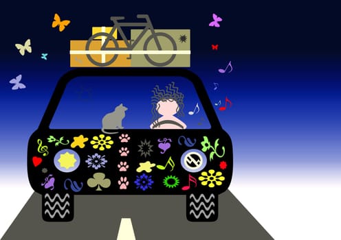 woman in the car