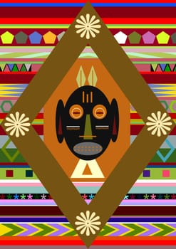 ethnic background with colorful masks