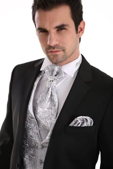 Handsome caucasian man in tuxedo