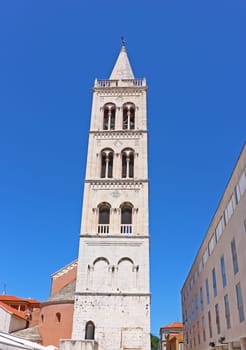 Belfry of an old church in the Mediterranean