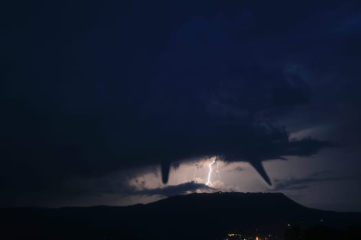 Tornado and lightning