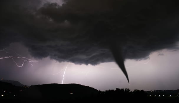 Tornado and lightning
