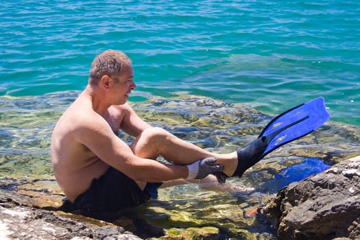 man in the water
