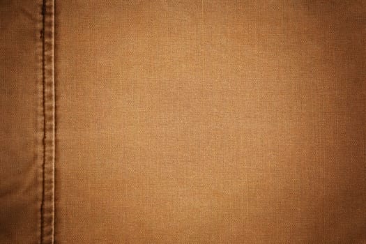 Brown fabric with seam, vintage background, hight quality detailed texture