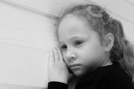 Portrait of sad child.
