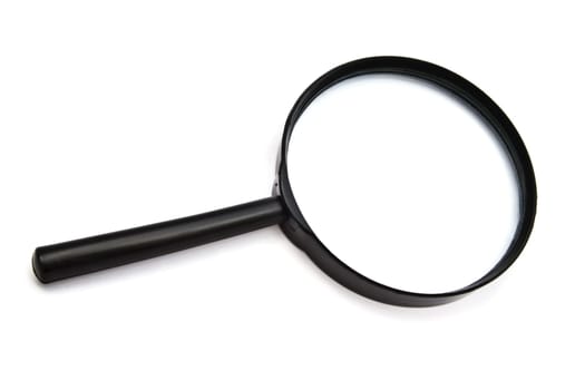 Magnifying glass on white background