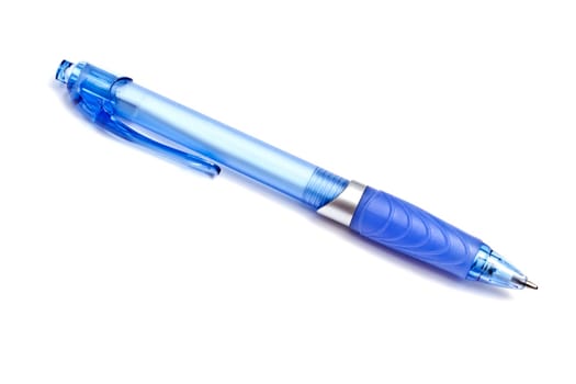 Blue Ball Point Pen Isolated On White background