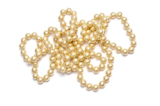 Beautiful string of beads isolated on white background
