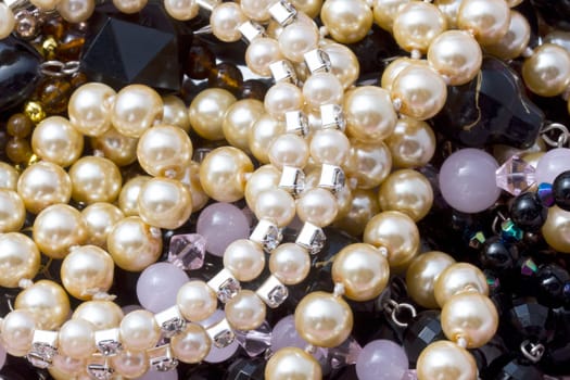 Beautiful string of beads isolated on white background