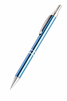 Blue mechanical pencil isolated on white background