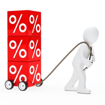 man with tie draws red sale cube