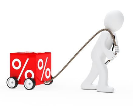 man with tie draws red sale cube