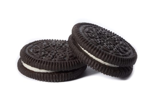 Chocolate cookies with creme filing