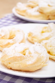 Homemade Cream Puffs With Powdered Sugar