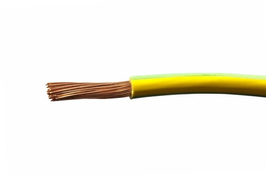 Electrical wires isolated on white background