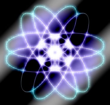 Abstract atom molecule icon graphic - medicine radiology icon