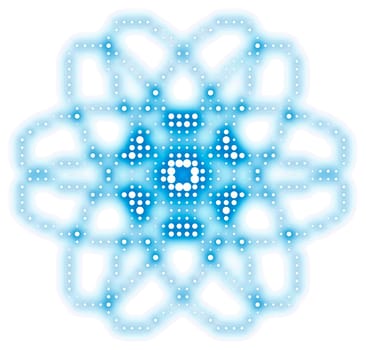 Abstract atom molecule icon graphic - medicine radiology icon