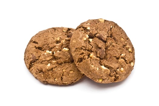 Delicious chocolate cookie isolated on white background