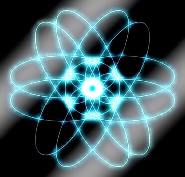 Abstract atom molecule icon graphic - medicine radiology icon