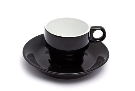 Black coffee cup isolated on white background