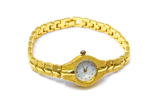 Woman fashion wrist watch isolated on white background