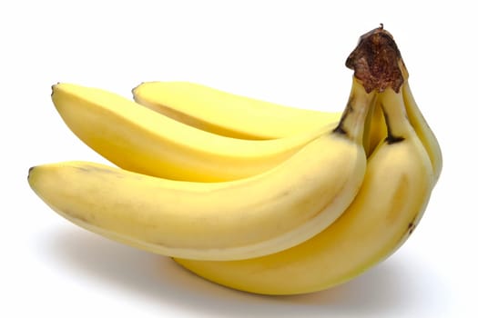 Fresh bananas isolated on white background