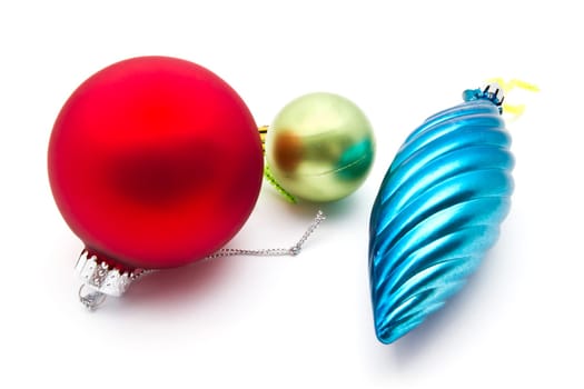 Beautiful christmas decorations isolated on white background