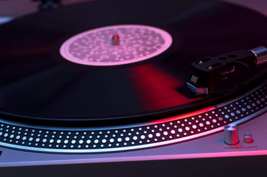 Record Player with Red and Blue Light.