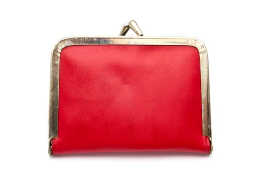 Old purse isolated on white background