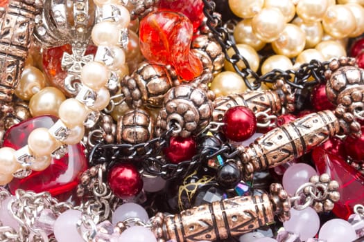Beautiful string of beads closeup