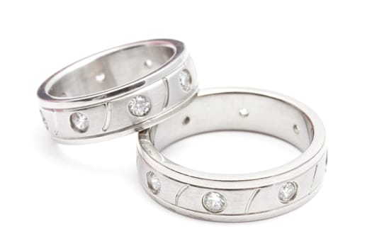 Wedding rings isolated on white background