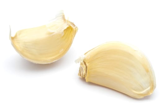 Garlic closeup on white background