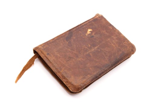 Old book closeup on white background