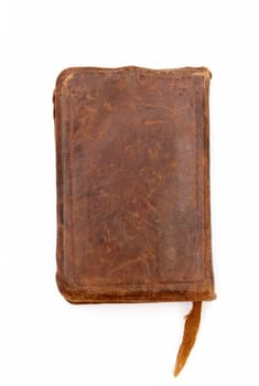 Old book closeup on white background