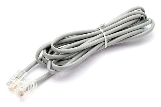 grey network plug isolated on white background