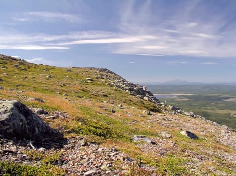 Beautiful mountain landscape with blue sky