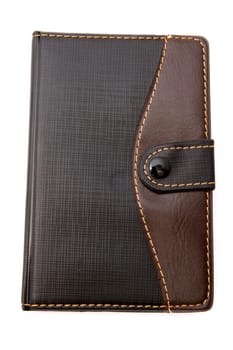 Black notebook isolated on white background
