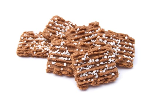 Delicious chocolate cookies isolated on white background