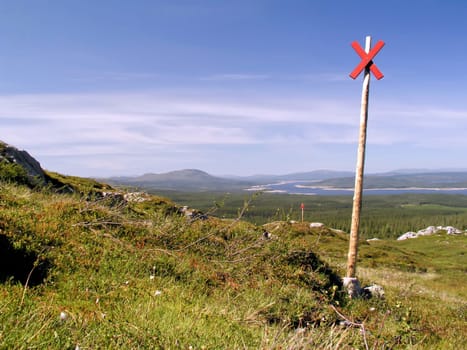 Beautiful mountain landscape with blue sky