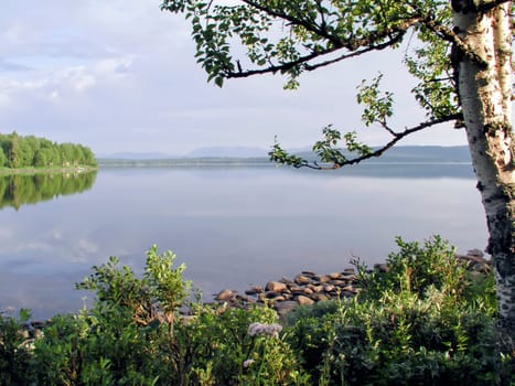 Beautiful nacture landscape of mountain and lake