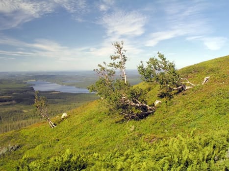 Beautiful mountain landscape with blue sky