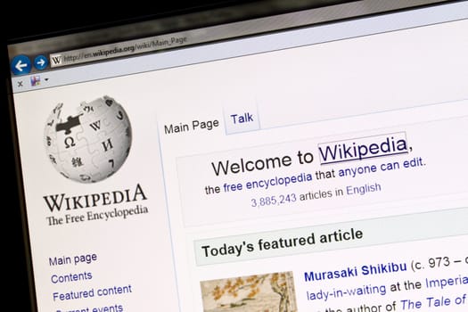 wikipedia website display on computer screen