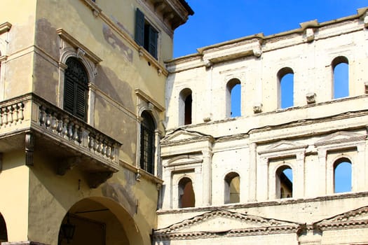 The Porta dei Borsari in Verona,Italy - Roman city gate,built in 265 AD under Emperor Gallienus
