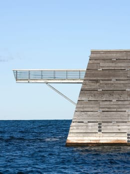 Pier with modern Architecture on a sunny day