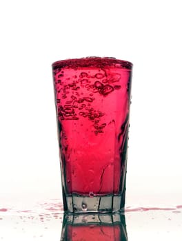 Glass of splashing Strawberry Lemonade