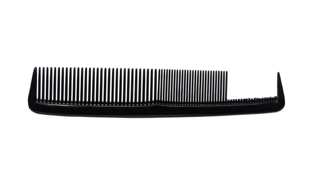 Broken comb on white background