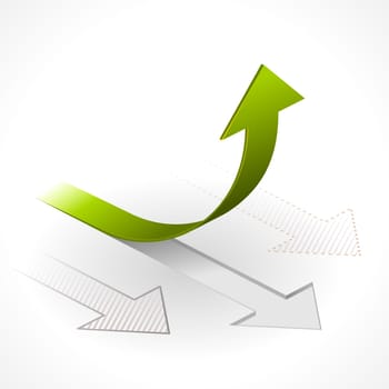 Vector illustration of Arrows in Onwards and Upwards direction