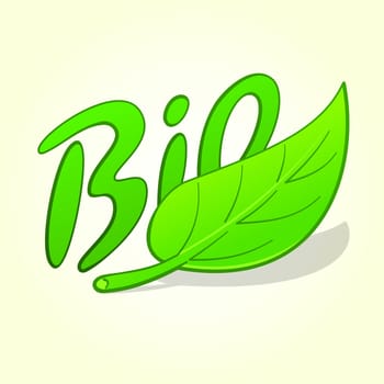 Symbol of organic nature products as green vector illustration