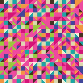 Triangle and Square mosaic in pink and other colors