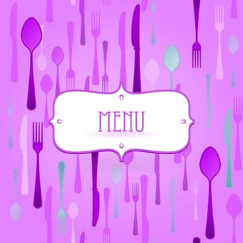 Restaurant Card with cutlery texture as a background in vector format